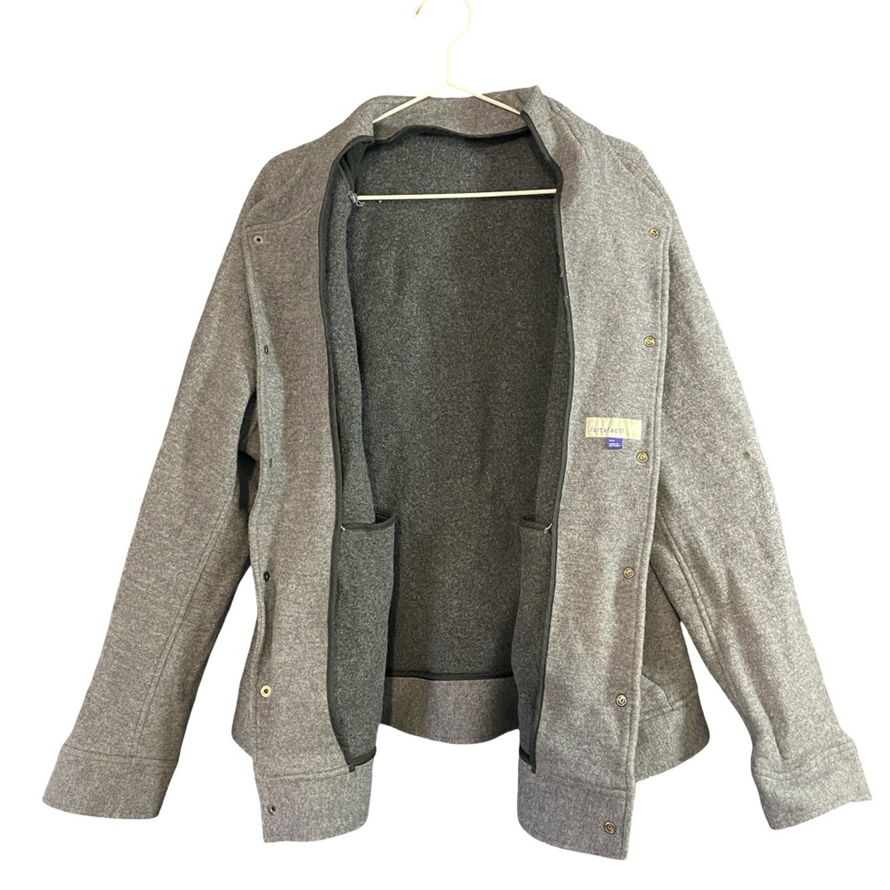 Avia Grey Fleece Jacket Women’s Size 2xl Snap Front Lightweight Athletic Coat